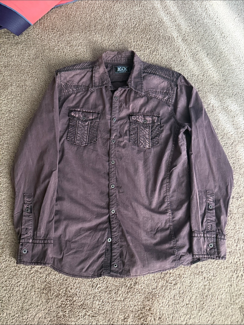 Buckle Men's Plum Button-Up Shirt Jacket
